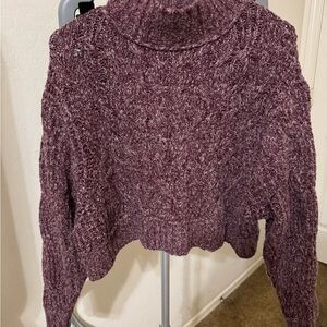 Free People Maroon Turtleneck Sweater